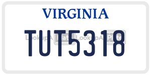 TUT5318 license plate in Virginia