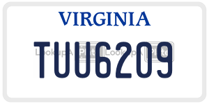 TUU6209  license plate in VA