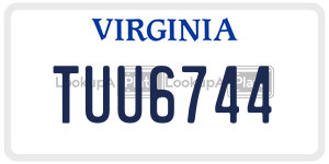 TUU6744  license plate in VA