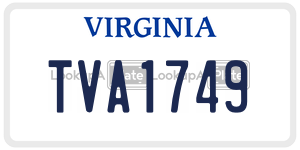 TVA1749  license plate in VA
