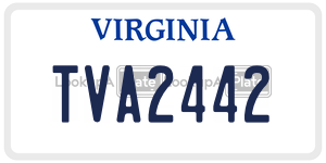 TVA2442  license plate in VA