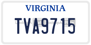 TVA9715  license plate in VA