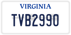 TVB2990  license plate in VA