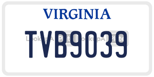 TVB9039  license plate in VA