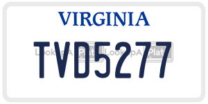 TVD5277  license plate in VA