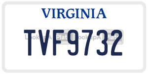 TVF9732 license plate in Virginia