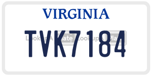 TVK7184 license plate in Virginia