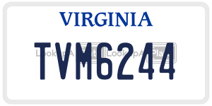 TVM6244  license plate in VA