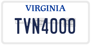 TVN4000  license plate in VA