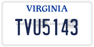 TVU5143  license plate in VA