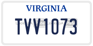 TVV1073  license plate in VA