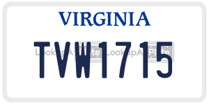 TVW1715  license plate in VA