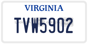 TVW5902  license plate in VA