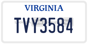 TVY3584 license plate in Virginia