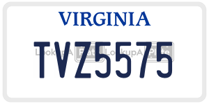 TVZ5575  license plate in VA
