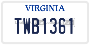 TWB1361  license plate in VA