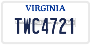 TWC4721 license plate in Virginia