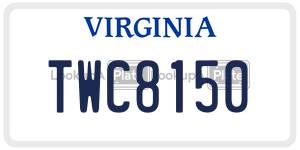 TWC8150  license plate in VA