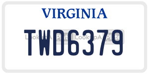 TWD6379  license plate in VA