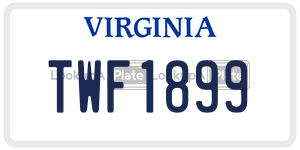 TWF1899  license plate in VA