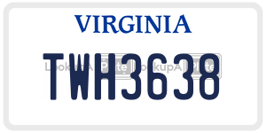 TWH3638  license plate in VA