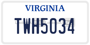 TWH5034  license plate in VA