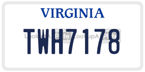 TWH7178  license plate in VA