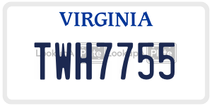 TWH7755  license plate in VA