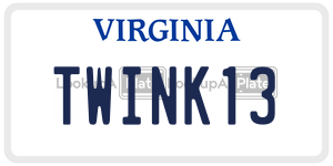 TWINK13 license plate in Virginia
