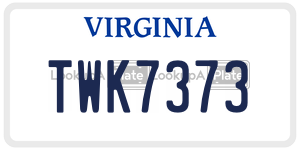 TWK7373  license plate in VA