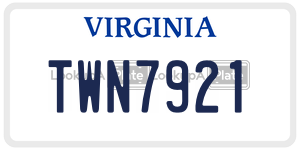 TWN7921 license plate in Virginia