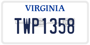 TWP1358  license plate in VA