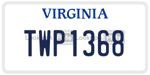 TWP1368  license plate in VA
