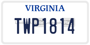 TWP1814  license plate in VA