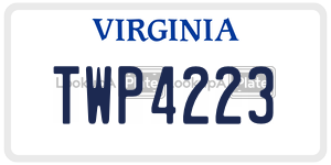 TWP4223  license plate in VA