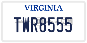 TWR8555  license plate in VA