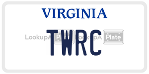 TWRC  license plate in VA
