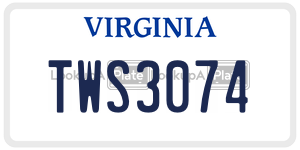 TWS3074  license plate in VA