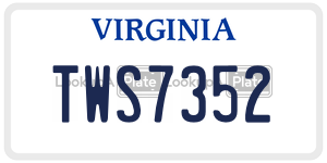 TWS7352  license plate in VA