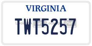 TWT5257 license plate in Virginia