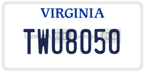 TWU8050  license plate in VA