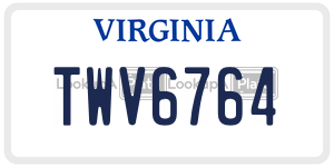 TWV6764  license plate in VA