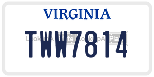 TWW7814  license plate in VA