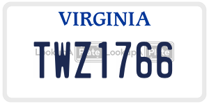 TWZ1766  license plate in VA