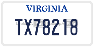 TX78218  license plate in VA