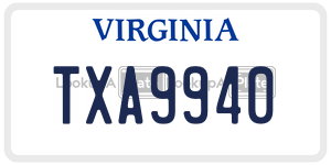 TXA9940  license plate in VA
