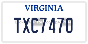 TXC7470  license plate in VA