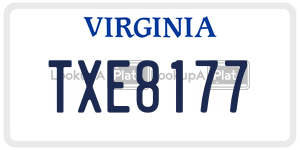 TXE8177 license plate in Virginia