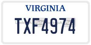 TXF4974  license plate in VA
