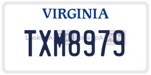 TXM8979  license plate in VA